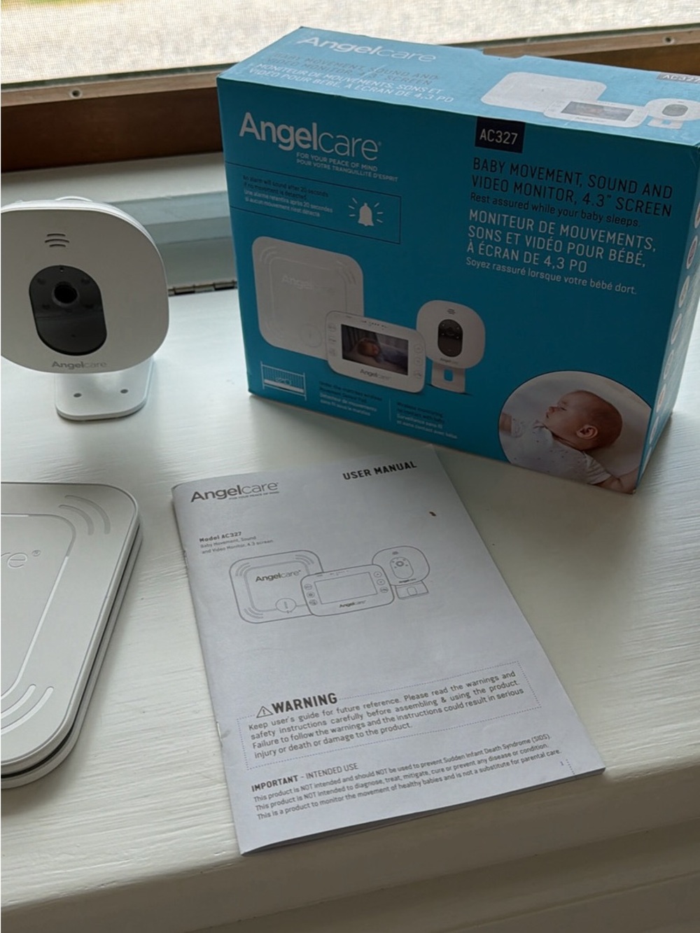 Angelcare AC327 Baby Movement, Sound & Video Monitor - White